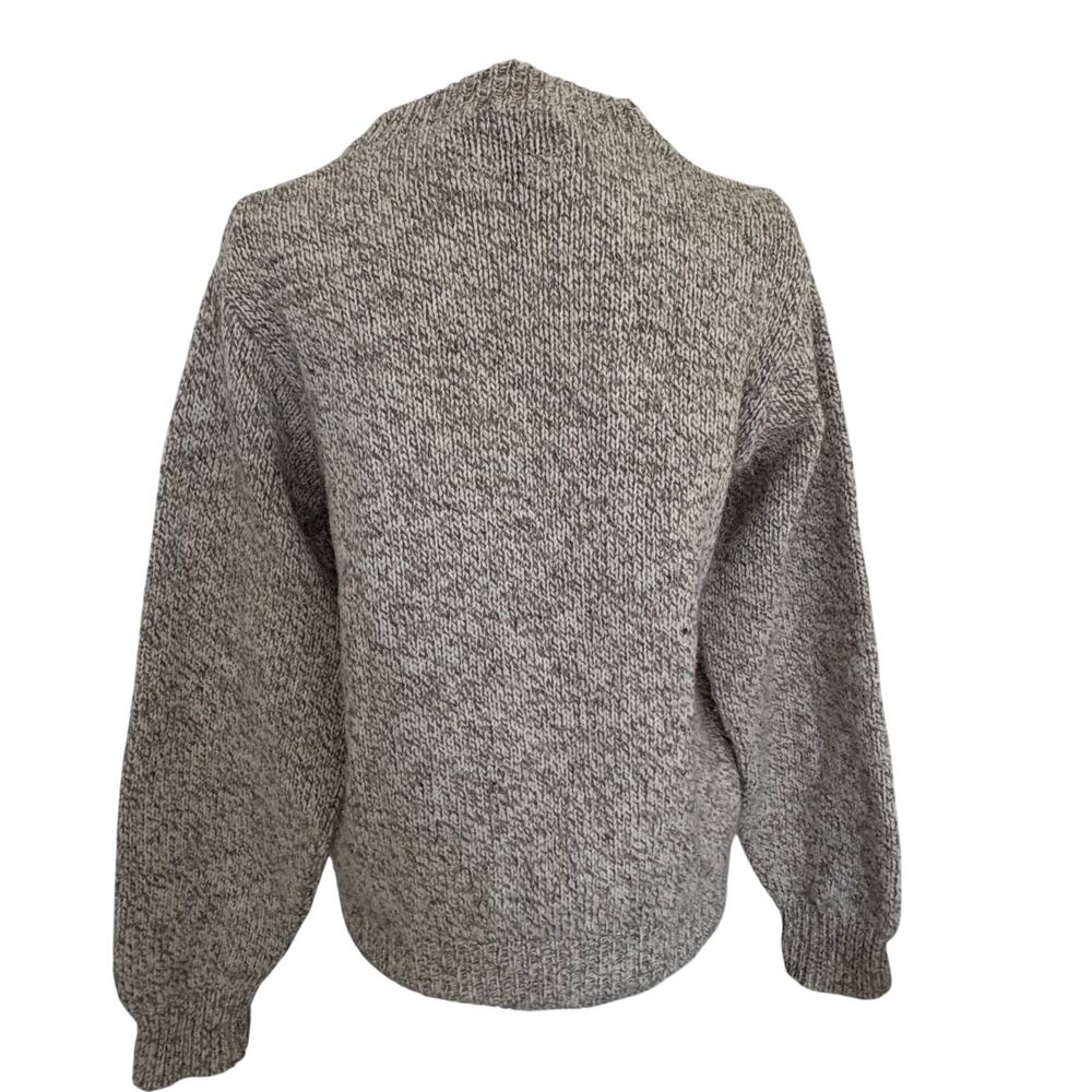Vintage Y2K Lands End Wool Blend Marled Natural Pullover Sweater Crewneck Preppy - Picture 6 of 8